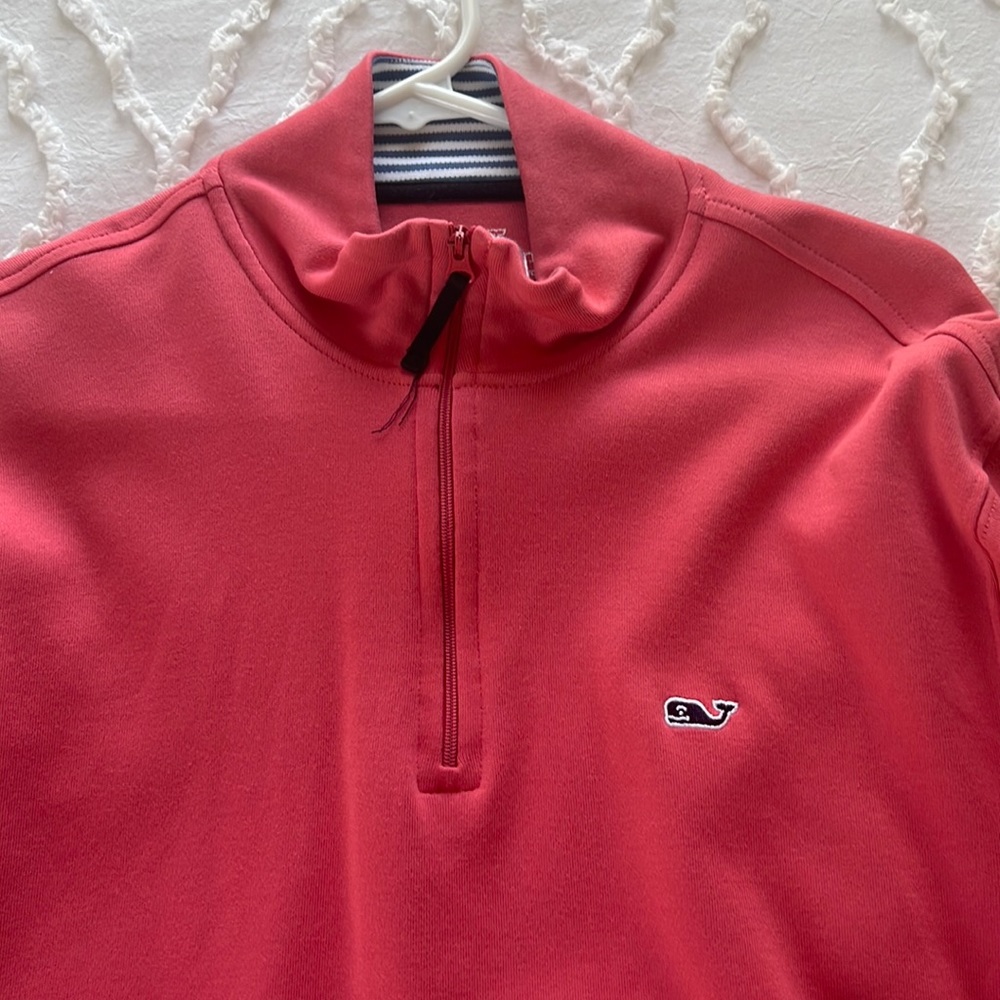 Vineyard Vines Men’s Classic Pullover Quarter Zip Salmon